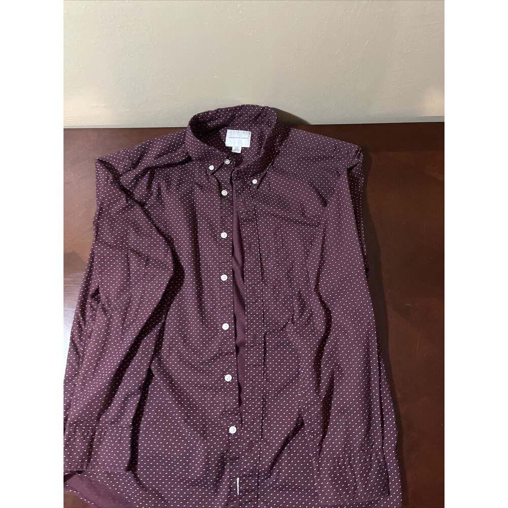 Men's Burgundy Polka Dot Shirt